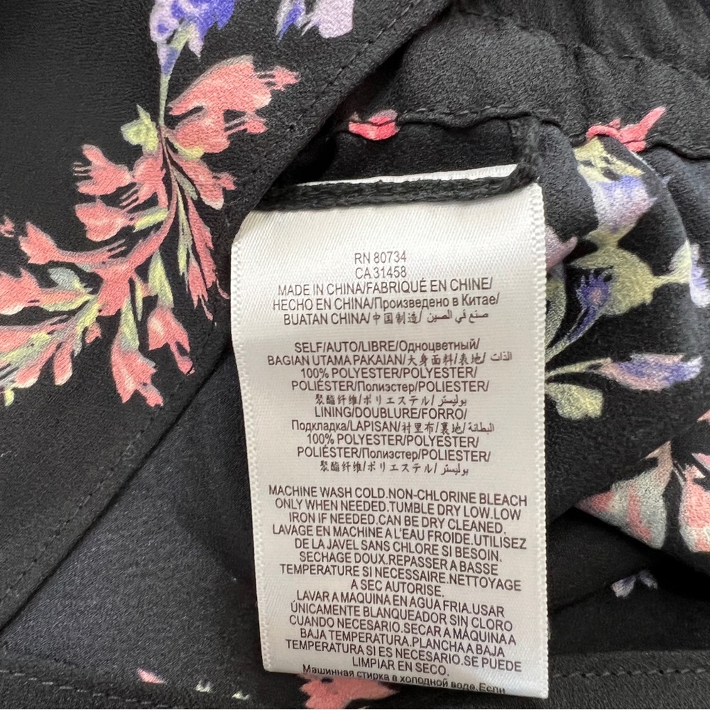 BCBG Max Azria Black Floral Romper, Large - Picture 9 of 12